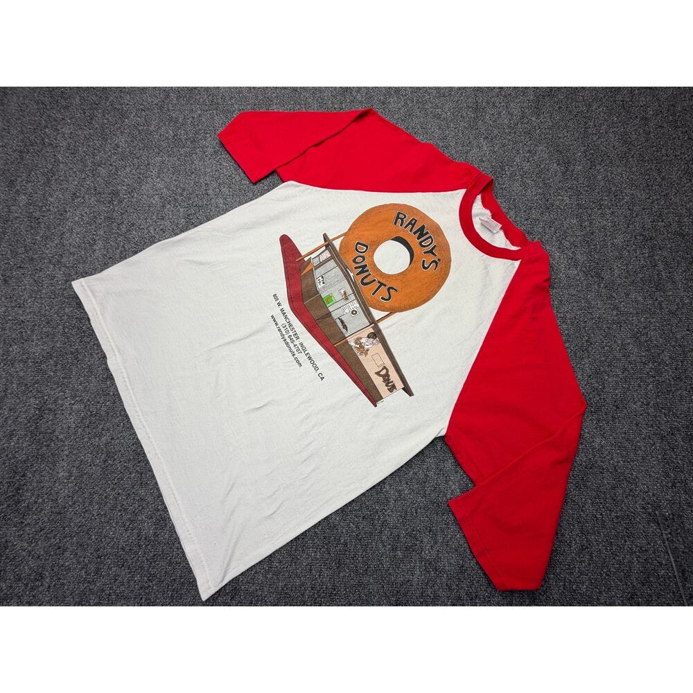 Randy’s Donuts Graphic Raglan Shirt Cotton L Anvil Tag